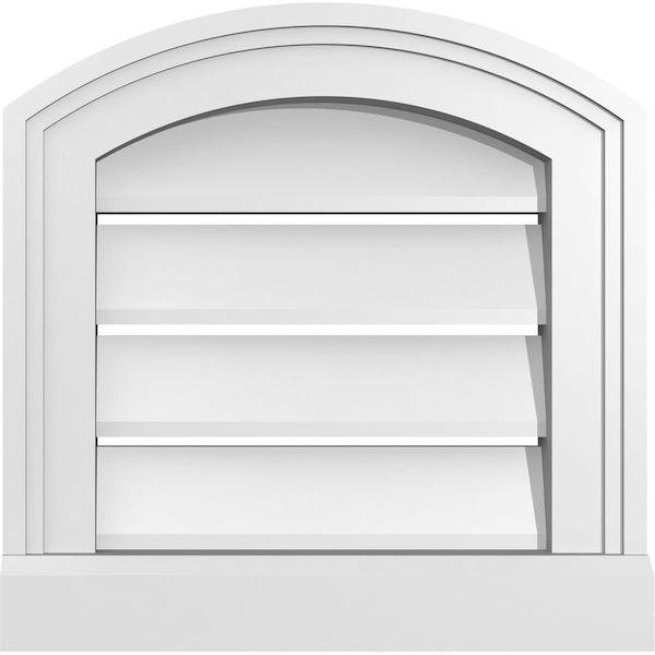 Ekena Millwork Arch Top Surface Mount PVC Gable Vent w/ 2"W x 2"P Brickmould Sill Frame, 12"W x 42"H GVPAR12X4203SN - main